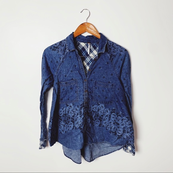 free people | dottie over you denim top - Picture 2 of 8